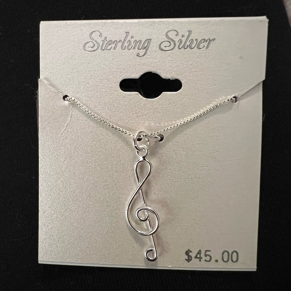 Sterling Silver Treble Clef Necklace